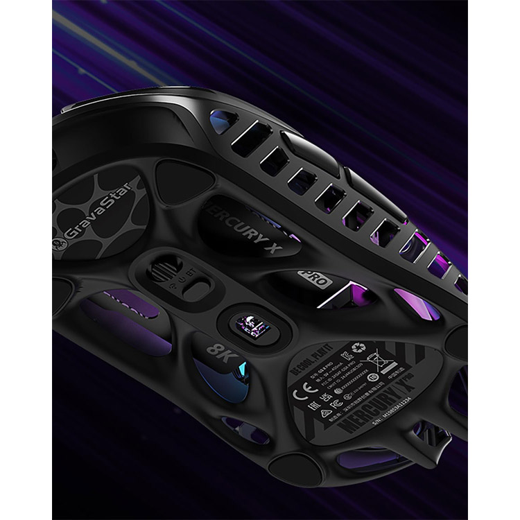 خرید موس GravaStar Mercury X Pro - بی‌سیم - سیاه کهکشانی